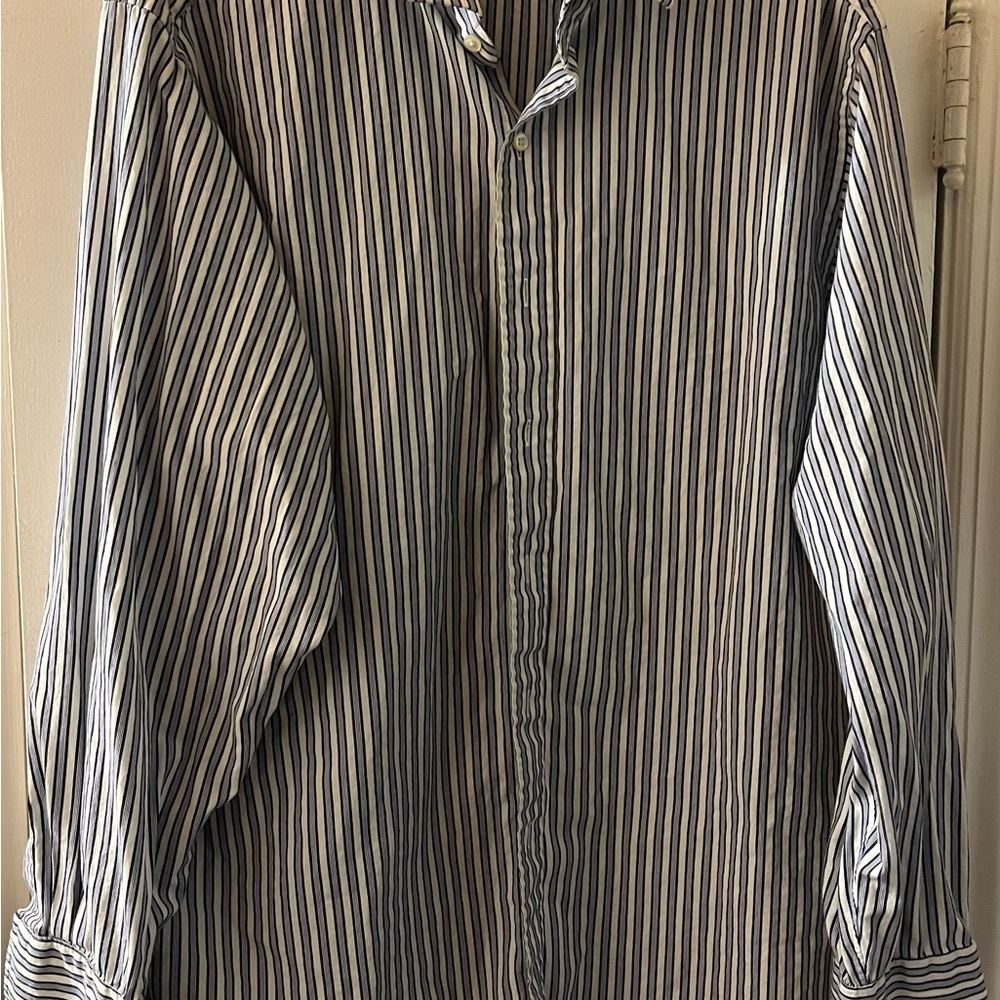 Polo by Ralph Lauren Men's Striped Blue and White Shirt 17-34